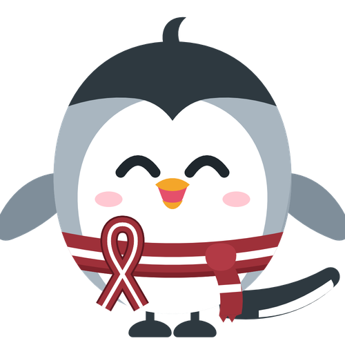 Ciela with a red-white-red ribbon